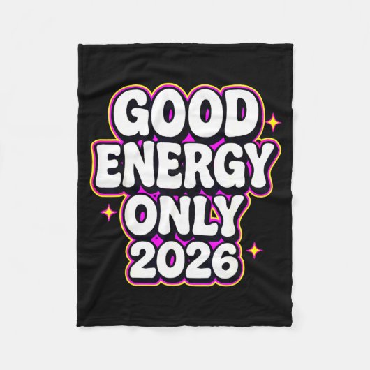 Good Energy Only 2026 Retro Bubble Letter Design  Fleece Deken (Voorkant)