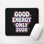 Good Energy Only 2026 Retro Bubble Letter Design  Muismat (Met muis)