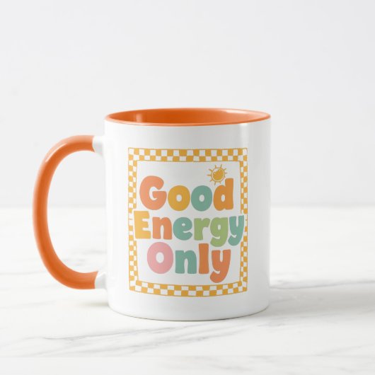 "Good Energy Only" 70s Style Typography Mok (Links)
