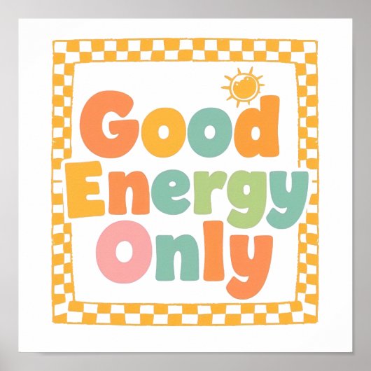 "Good Energy Only" 70s Style Typography Poster (Voorkant)