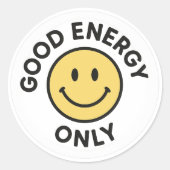 Good Energy Only Cute Similey Sticker (Voorkant)