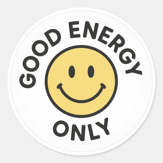 Good Energy Only Cute Similey Sticker (Voorkant)