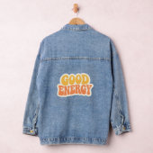 GOOD ENERGY Retro Golvende Tekst – Denim Jas Jacket (Hangar)