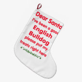 Good English Bulldog Grote Kerstsok (Voorkant (Hangend))