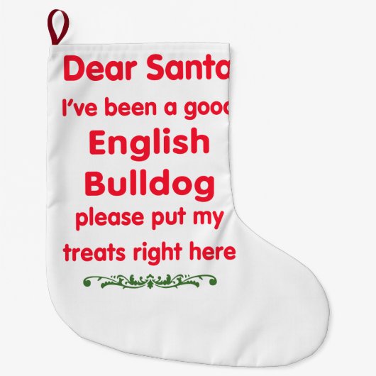 Good English Bulldog Grote Kerstsok (Voorkant)