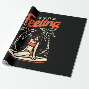 Good Feeling Surfer Girl Cadeaupapier