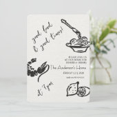 Good Food & Good Times Thanksgiving Kaart (Staand voorkant)