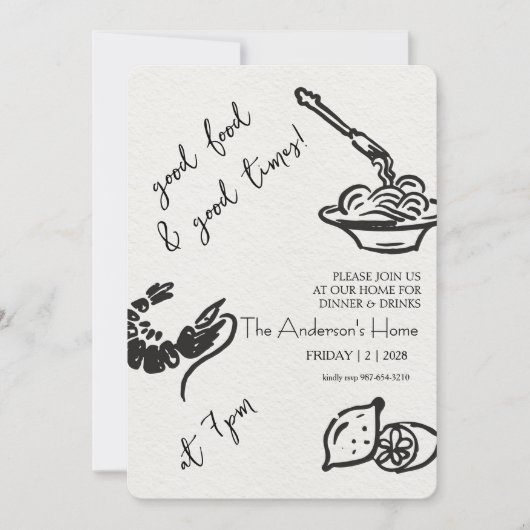 Good Food & Good Times Thanksgiving Kaart (Voorkant)