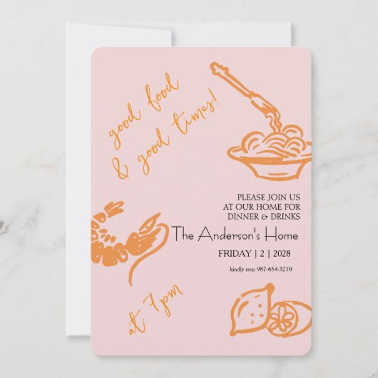 Good Food & Good Times Thanksgiving Kaart (Voorkant)