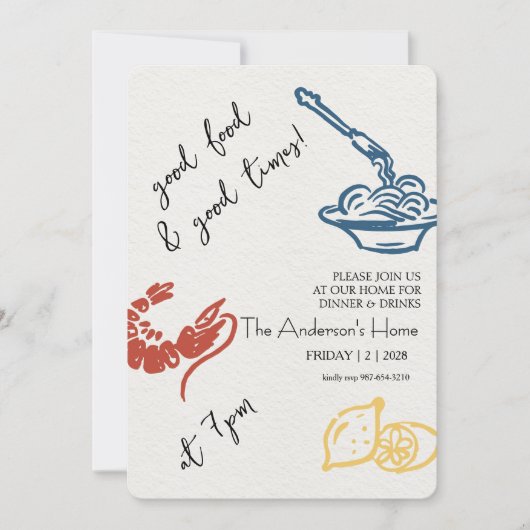 Good Food & Good Times Thanksgiving Kaart (Voorkant)