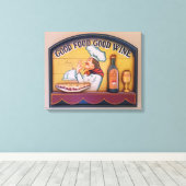 Good Food Good Wine Chef Canvas Afdruk (Insitu (Houten vloer))