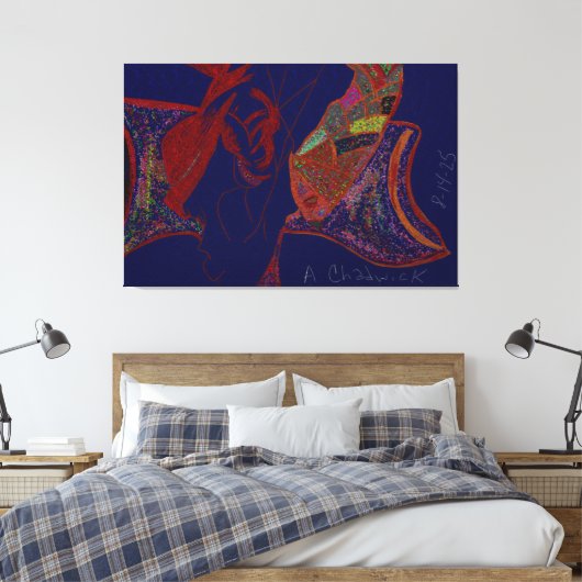 Good Fortune and Happiness Stretched Canvas Print (Insitu (Slaapkamer))