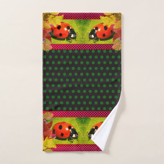Good Fortune Bug Green Red Ladybug Bad Handdoek (Handdoek)