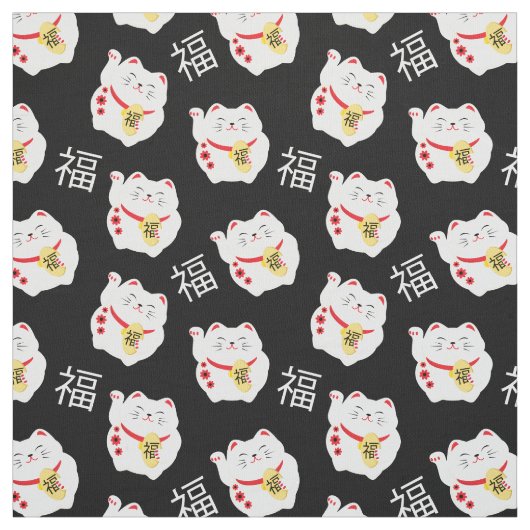 Good Fortune Cat Lucky Charm Stof (Swatch)