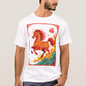 Good Fortune Chinese Fire Horse T-shirt (Voorkant)