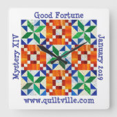 Good Fortune Clock Vierkante Klok (Voorkant)