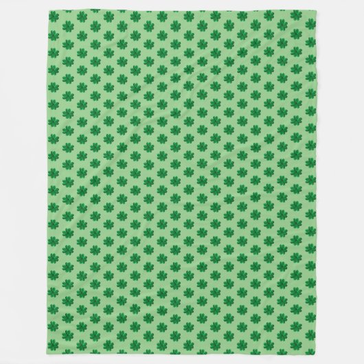 Good Fortune four-Leaf Clovers on Lime Green Fleece Deken (Voorkant)