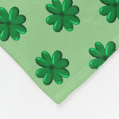 Good Fortune four-Leaf Clovers on Lime Green Fleece Deken (Hoek)