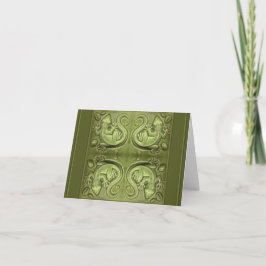 Good Fortune Lizard Tegel Briefkaart