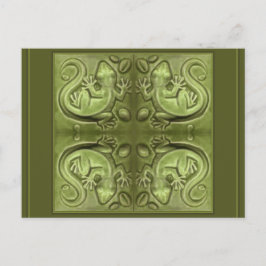 Good Fortune Lizard Tiles Briefkaart