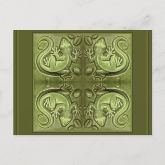 Good Fortune Lizard Tiles Briefkaart (Voorkant)