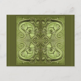 Good Fortune Lizard Tiles Briefkaart