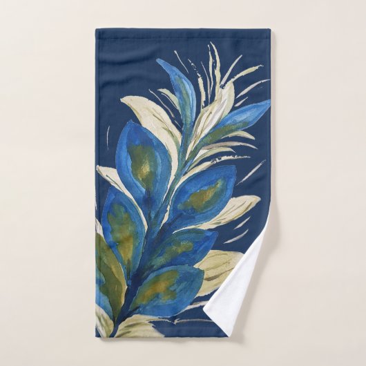 Good Fortune Peacock Feathers Waterverf Bad Handdoek (Handdoek)