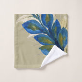 Good Fortune Peacock Feathers Waterverf Badplaats Bad Handdoek (Wasdoekje)