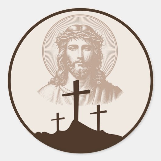 Good Friday Catholic Adoration – Lent Devotional  Ronde Sticker (Voorkant)