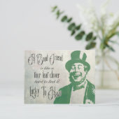 Good Friend Saint Patrick Irishman Green Vintage Briefkaart (Staand voorkant)