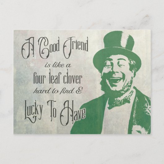 Good Friend Saint Patrick Irishman Green Vintage Briefkaart (Voorkant)