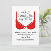 Good Friends Are Like Bras, Funny Friendship Card Kaart (Staand voorkant)