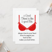 Good Friends Are Like Bras, Funny Friendship Card Kaart (Voorkant / Achterkant in situ)