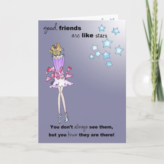 Good friends are like stars. bedankkaart (Voorkant)