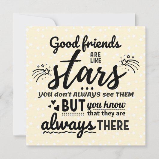 Good Friends Are Like Stars Kaart (Voorkant)