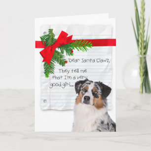Good Girl Australian Shepherd Kerstmis Feestdagen Kaart