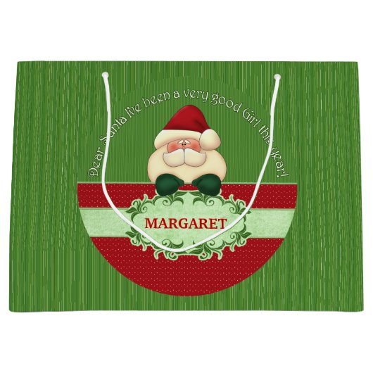 GOOD GIRL Beste Kerstmis met Kerstmis en groen Groot Cadeauzakje (Voorkant)