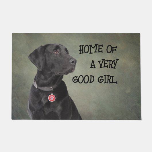 Good Girl Black Lab Deurmat (Voorkant)