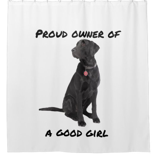 Good Girl Black Lab Douchegordijn (Voorkant)