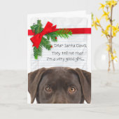 Good Girl Chocolate Lab Kerstmis Kaart (Gele Bloem)