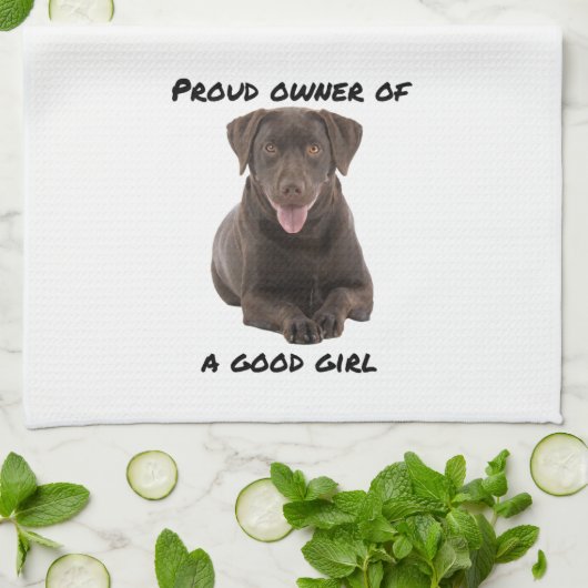 Good Girl Chocolate Lab Theedoek (Gevouwen)