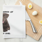 Good Girl Chocolate Lab Theedoek (Quarter Fold)