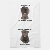 Good Girl Chocolate Lab Theedoek (Verticaal)