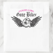 Good Girl Gone Biker Rechthoekige Sticker (Tas)