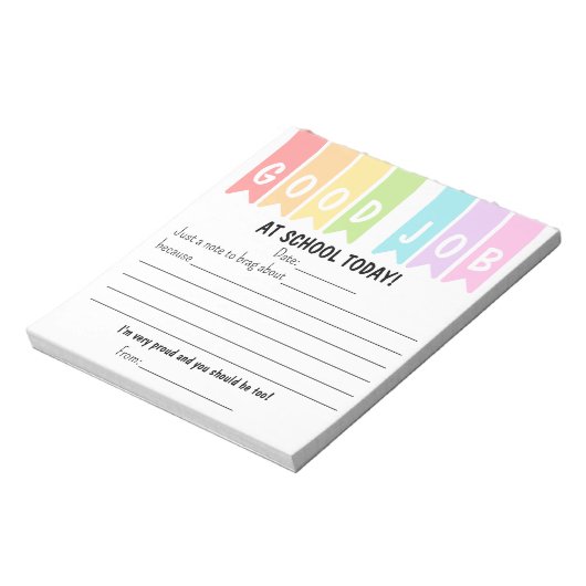 Good Job At School Today Brag Notes Notitieblok (Linkerzijde)