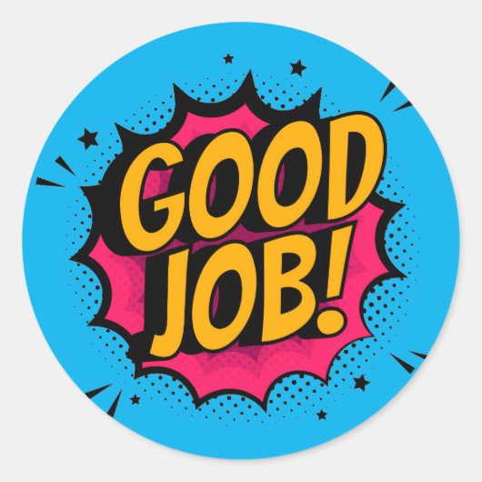 Good Job Comic Book Pop Art Sticker (Voorkant)