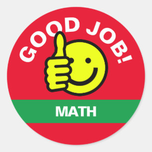 "Good Job" duimt op Smiley Sticker
