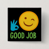 Good Job Emoji Vierkante Button 5,1 Cm (Voorkant)