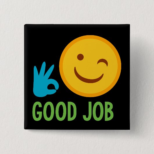 Good Job Emoji Vierkante Button 5,1 Cm (Voorkant)