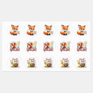 Good Job! Fox, Dragon & Snail Stickers